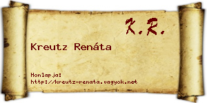 Kreutz Renáta névjegykártya